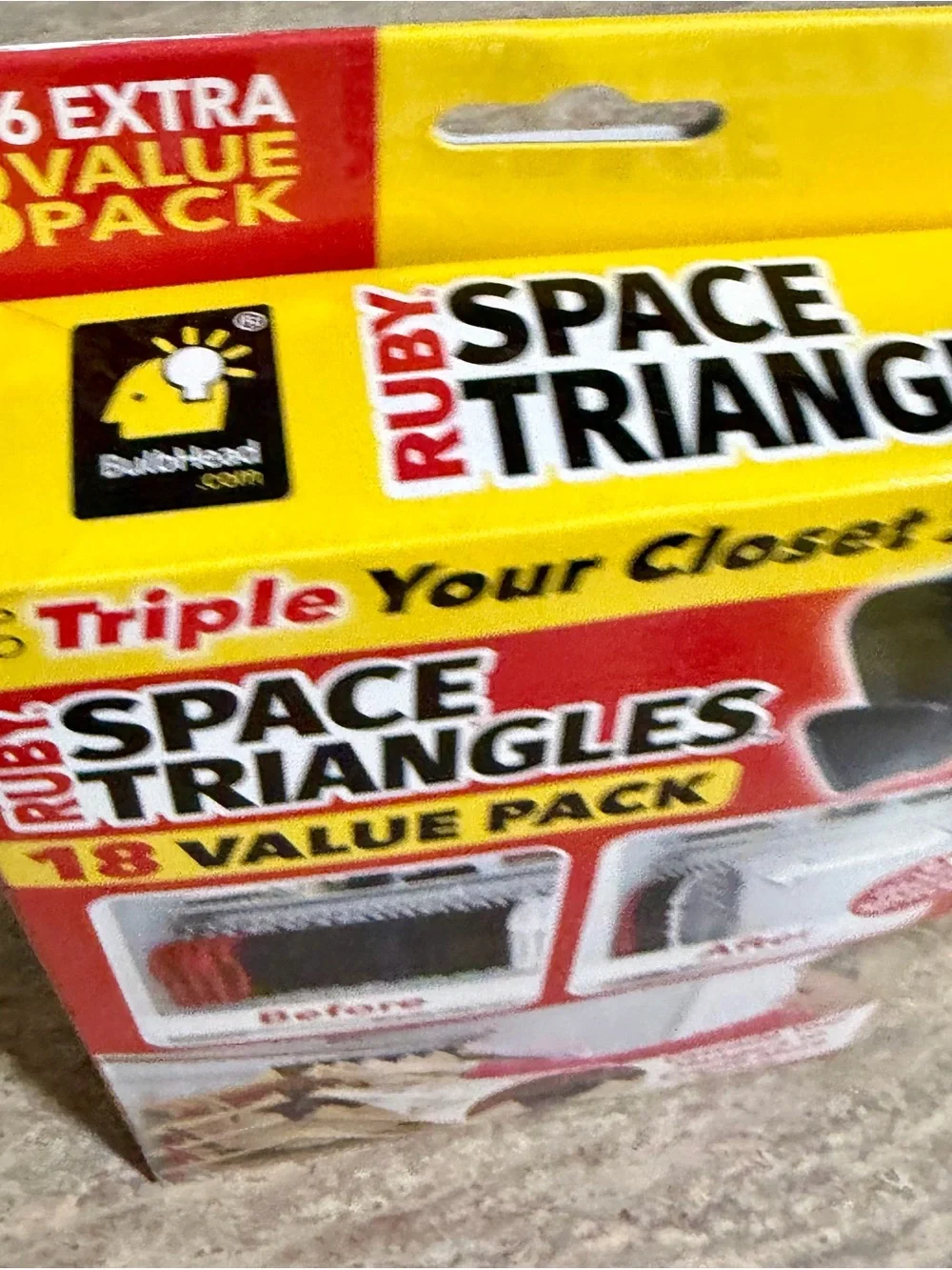 Ruby Space Triangles 18 Value Pack Closet Organizer - Black (18 Pack)
